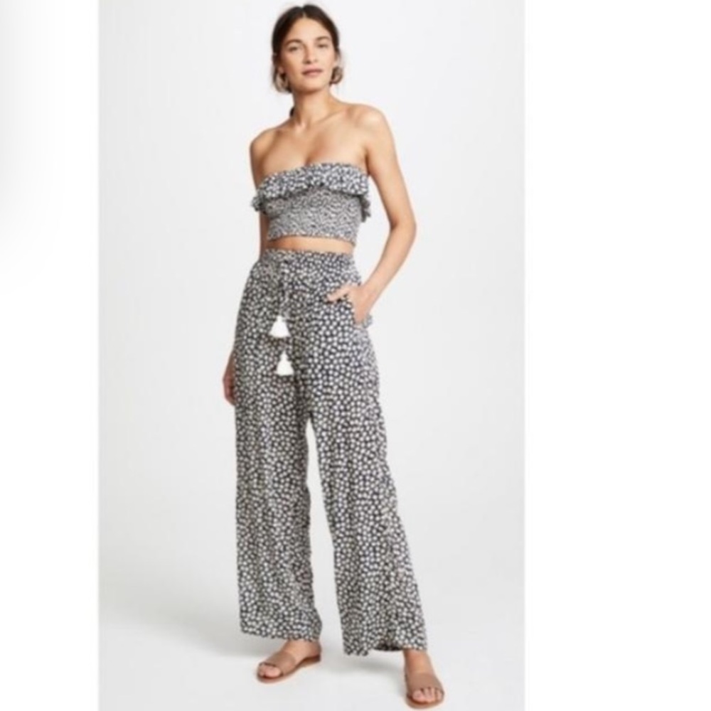 Faithfull the Brand Black and White Wide Leg Pants
